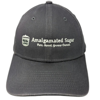 New Era Baseball Cap Gray M Amalgamated Sugar White Satin Stretch Fit Hat