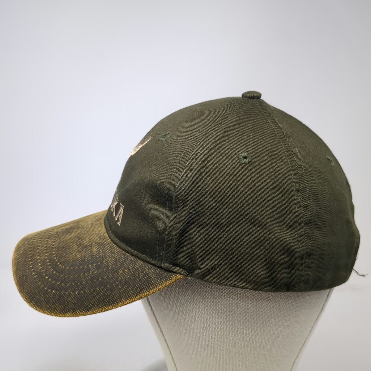 ACE USA Green Alaska Moose Embroidered Distressed Baseball Cap One Size Hat