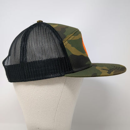 OTTO Trucker Hat Green Orange One Size Camo Mesh Snapback Moto Embroidered Logo