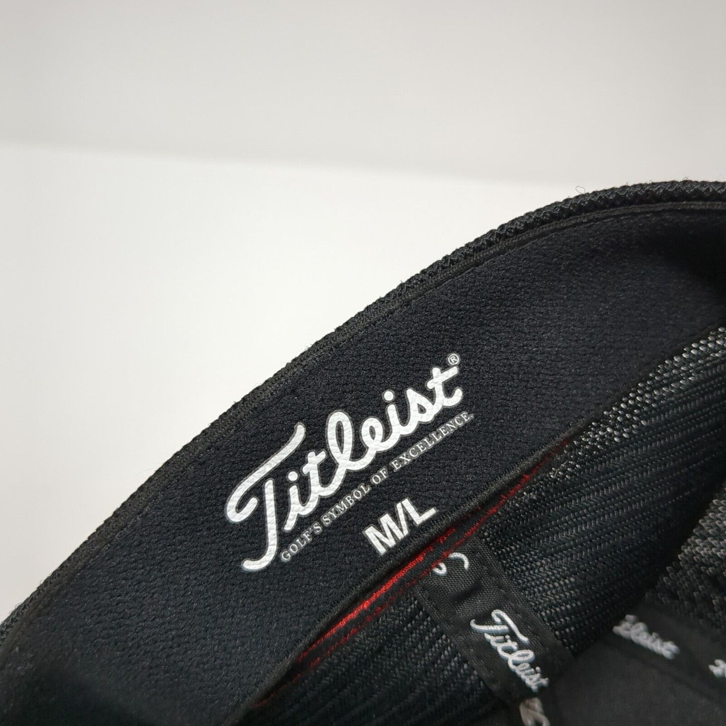Titleist Fitted Mesh Back Hat Black M/L Embroidered Solid Vent Holes