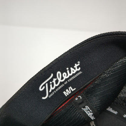 Titleist Fitted Mesh Back Hat Black M/L Embroidered Solid Vent Holes