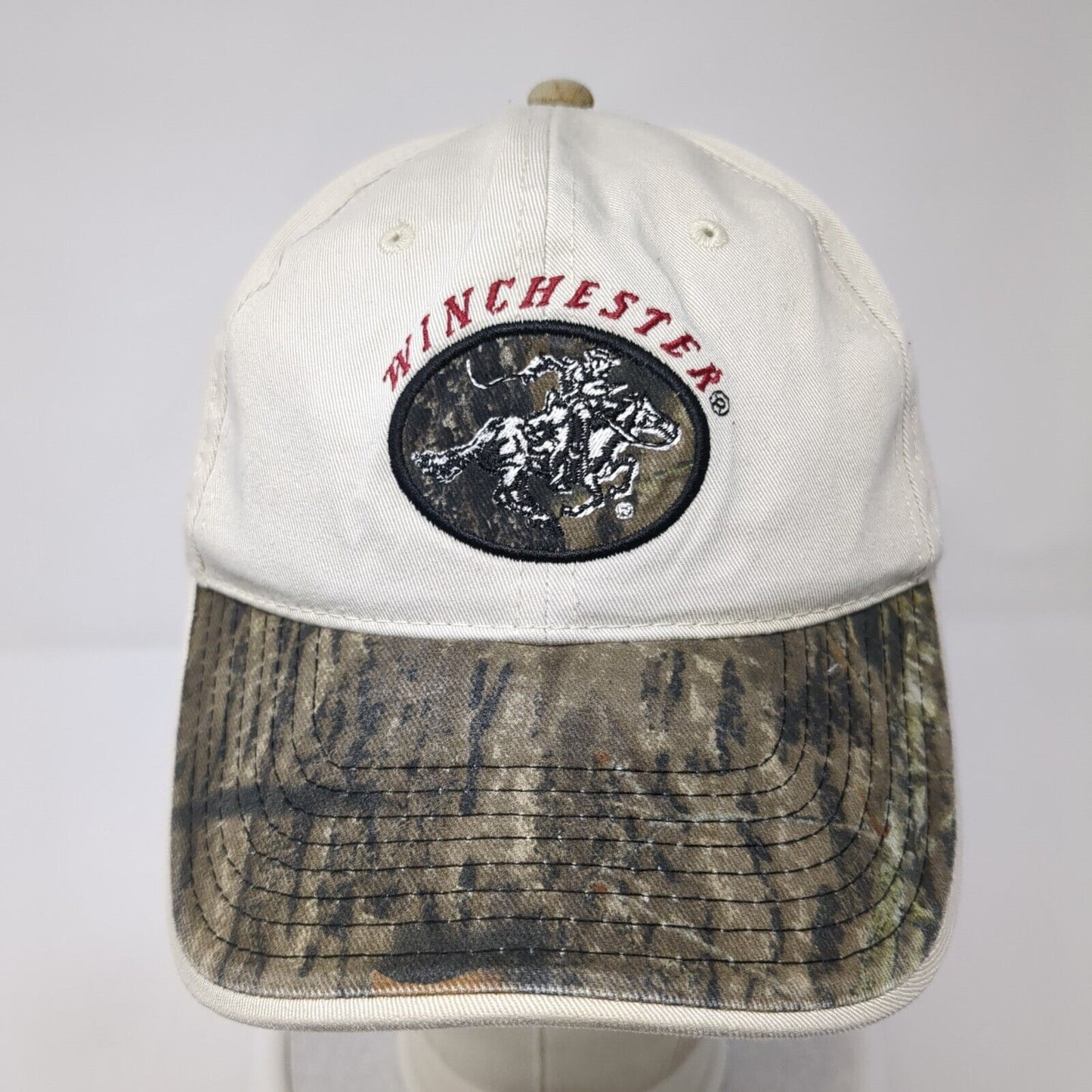 Winchester Slideback Hat Tan One Size Adjustable Embroidered Camo Trim