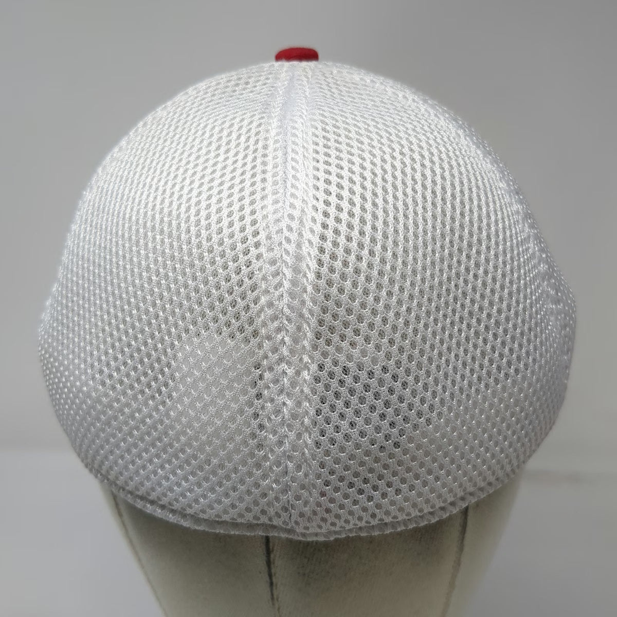 New Era Baseball Cap Red White XL Ridgeline Financial Mesh Hat Mountain Stretch