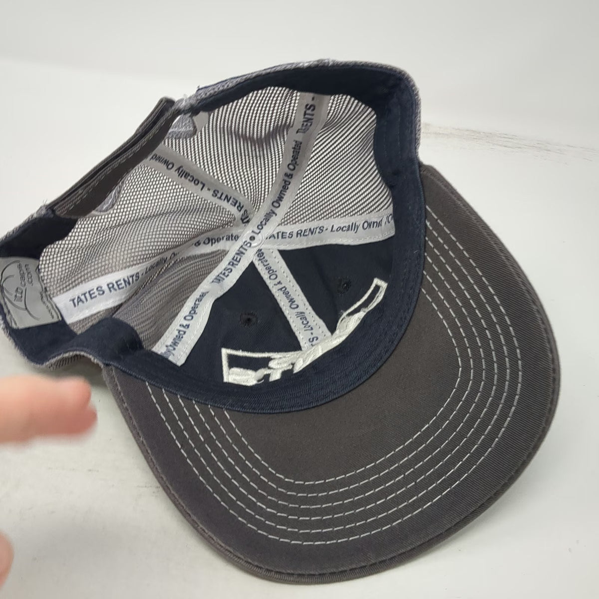 ITB Caps Tates Rents Baseball Cap Gray One Size Mesh Strapback Hat Boise Idaho
