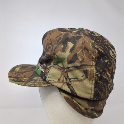 Vintage Cabela's Trapper Hat Camo Brown Green Madein USA Ear Flaps