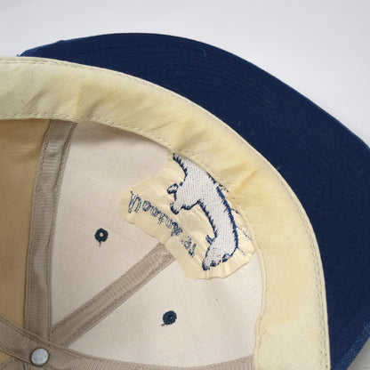Yupoong Baseball Cap Beige Blue OS Noatak 97 Canoe Embroidery Strap Hat Vintage