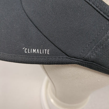 Adidas Climalite Strapback Sun Visor Hat Black OSFA Adjustable 3 Stripes