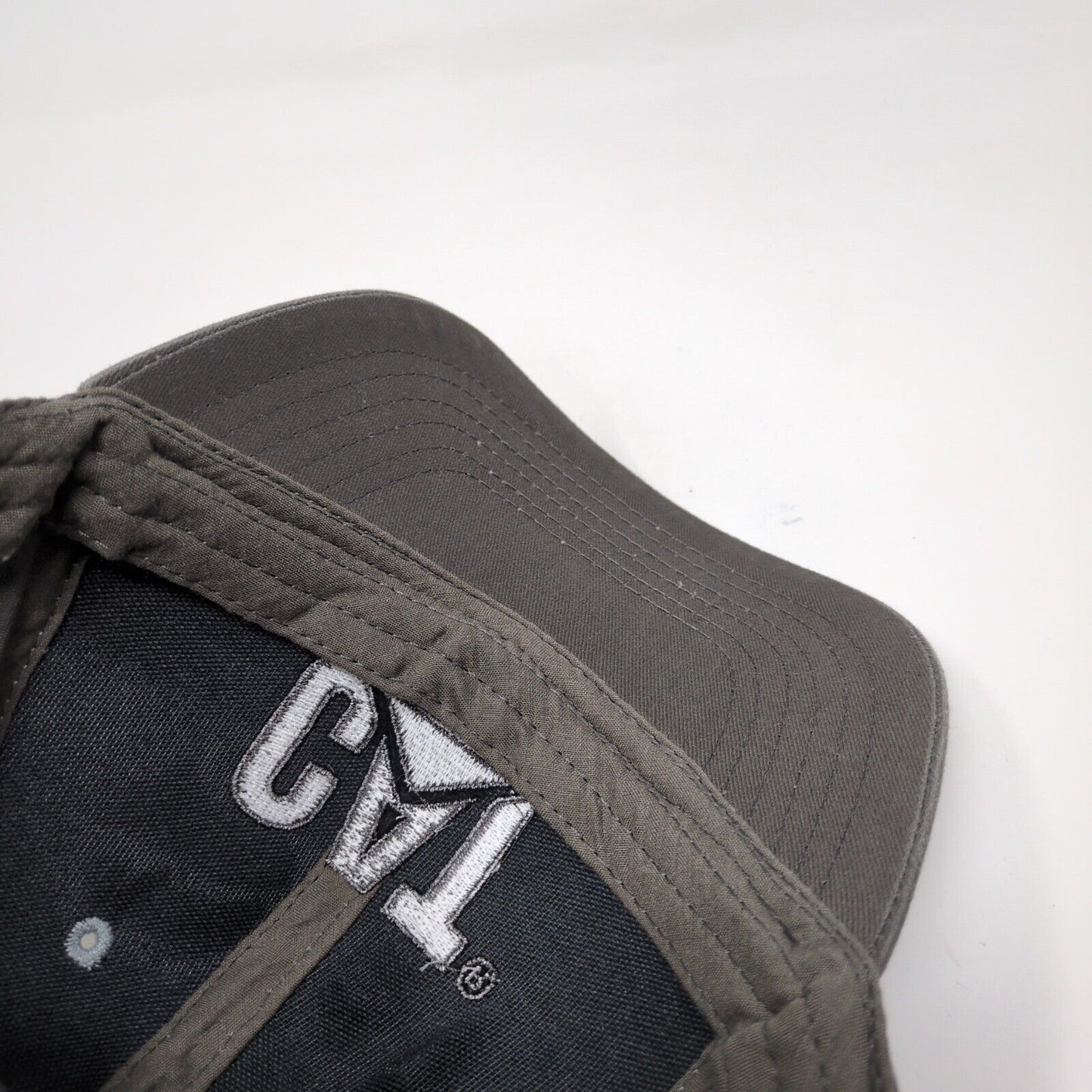 CAT Snapback Hat Gray One Size Adjustable Embroidered Colorblock