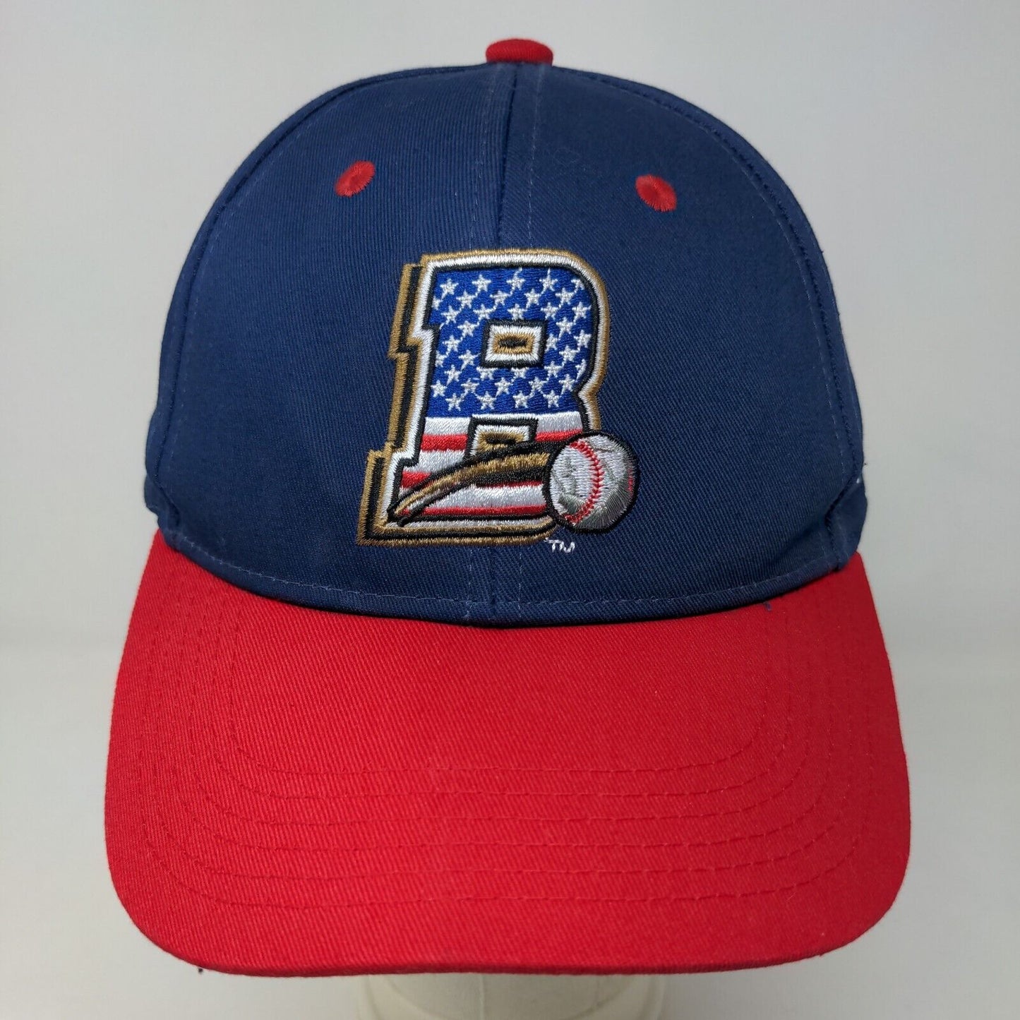 Melonwear Men's Snapback Hat Blue Red Embroidered Logo B Baseball