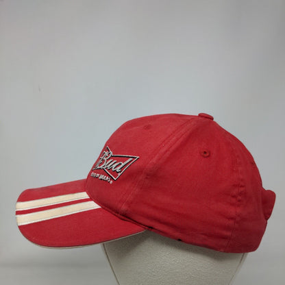 Bud King Of Beers Strapback Hat Red One Size Embroidered NASCAR 9