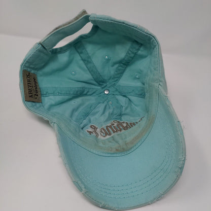 Sunshine & Whiskey Strapback Hat Blue OSFA Adjustable Distressed KBETHOS Vintage