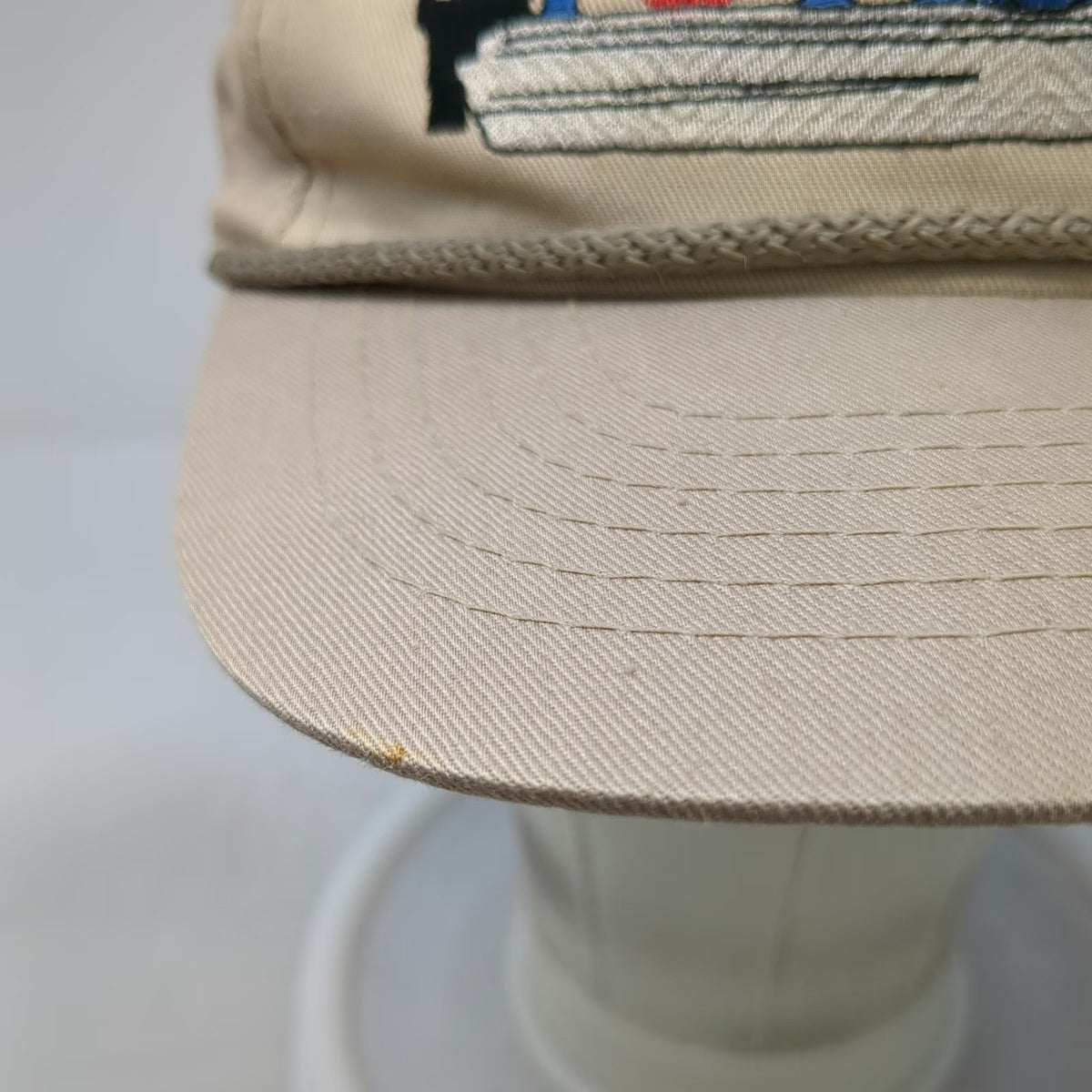 Dorfman Pacific Trucker Beige One Size Hat Rope Brim Fishing Bass Snapback Boat