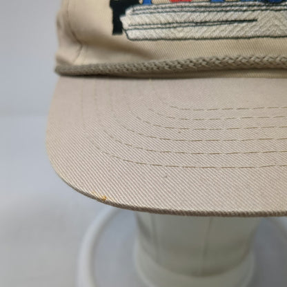 Dorfman Pacific Trucker Beige One Size Hat Rope Brim Fishing Bass Snapback Boat