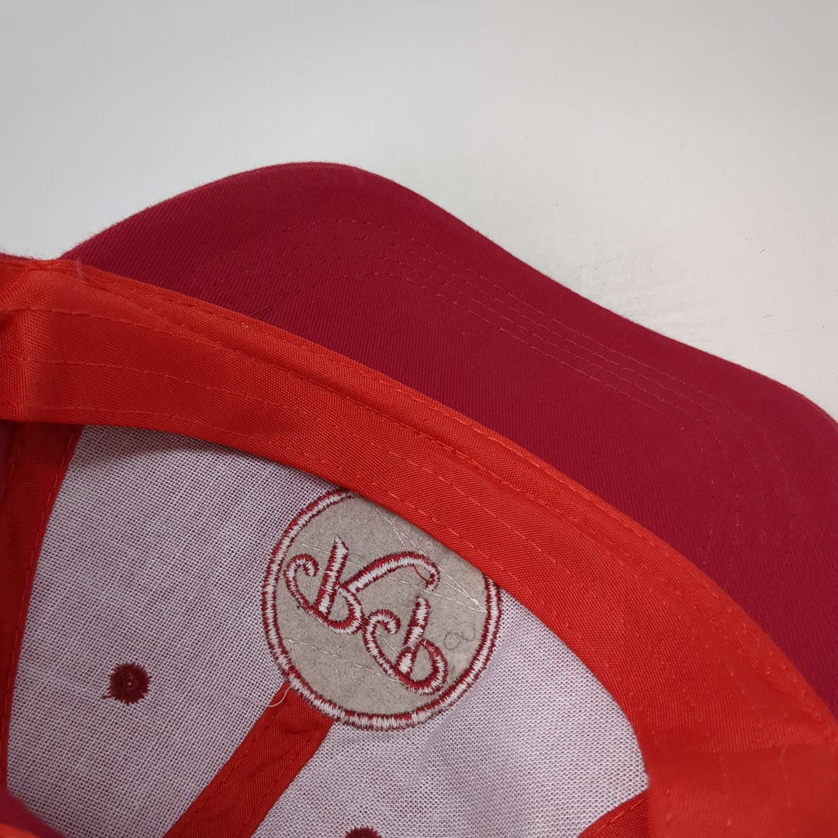 Red Snapback Hat One Size RP Logo Circle Patch Structured Adjustable Baseball