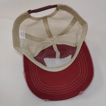 Tractor Supply Co. Snapback Trucker Hat Red OSFM Adjustable Mesh Back Distressed