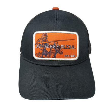 John Fearless Est. 1405 Strapback Trucker Hat Black OS Adjustable Mesh Back