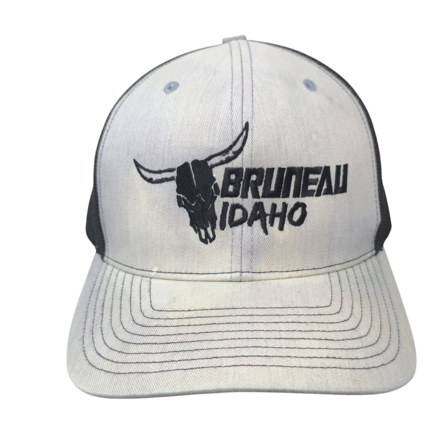 Bruneau Idaho Snapback Trucker Hat Gray One Size Adjustable Mesh Back Richardson