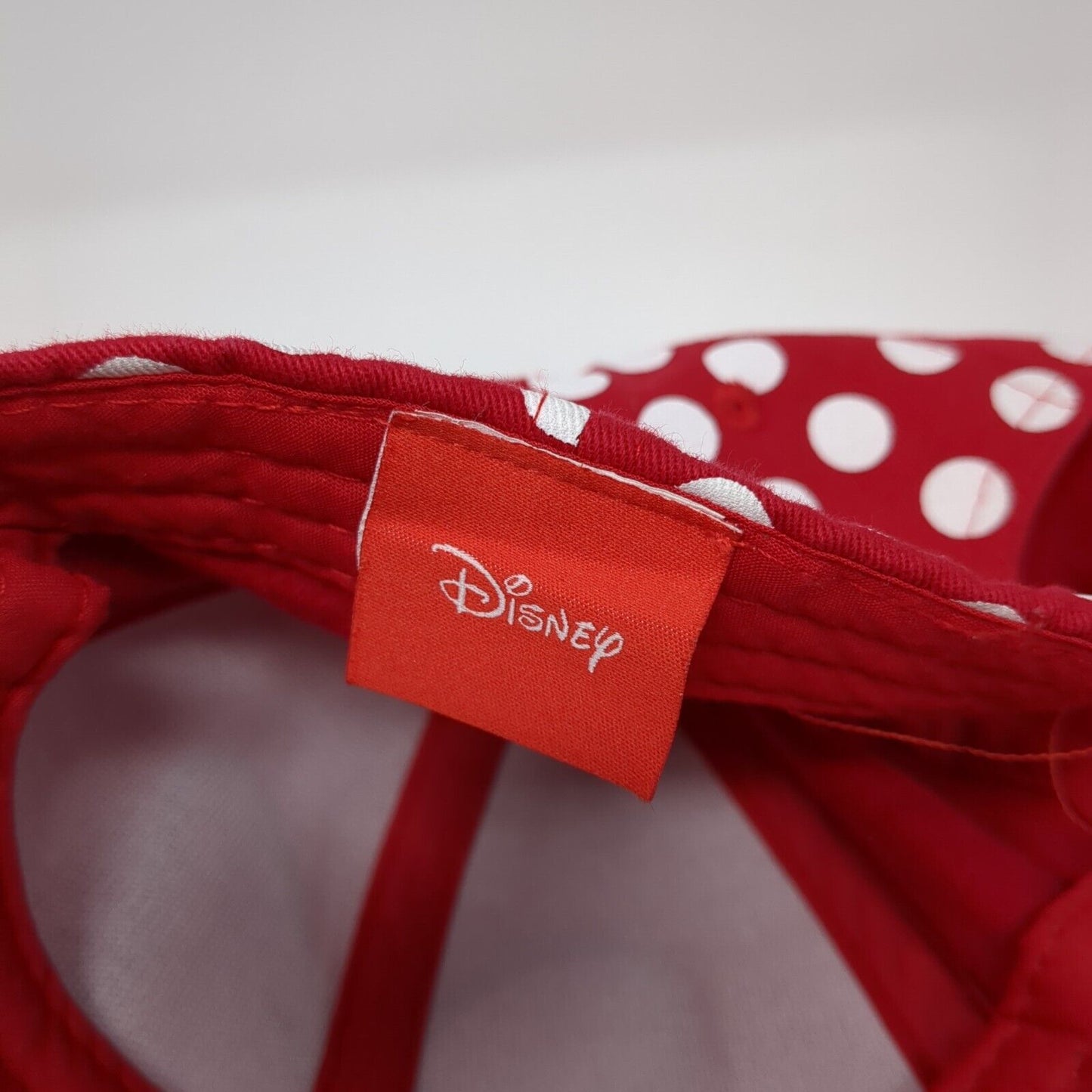 Minnie Mouse Bow Strapback Hat Red One Size Polka Dot Embroidered Disney