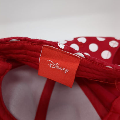 Minnie Mouse Bow Strapback Hat Red One Size Polka Dot Embroidered Disney