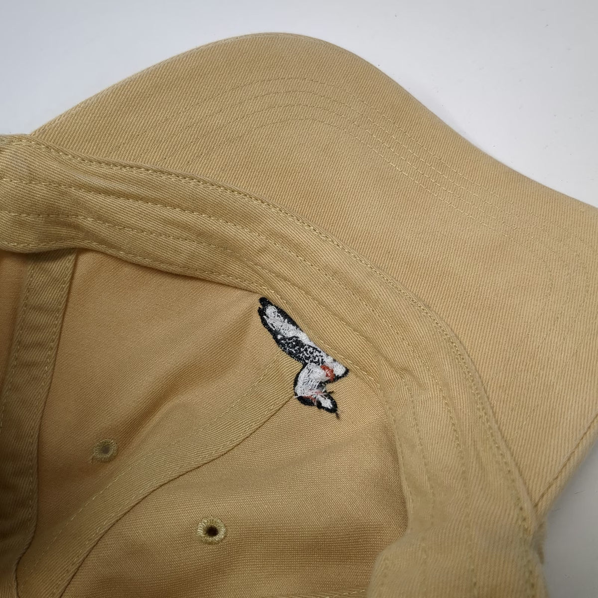 Roots Baseball Cap Beige One Size Embroidered Loon Bird Cotton Slideback Hat