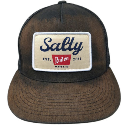 Yupoong Trucker Hat Black One Size Salty Rodeo Snapback Matt 5 13 Mesh Western