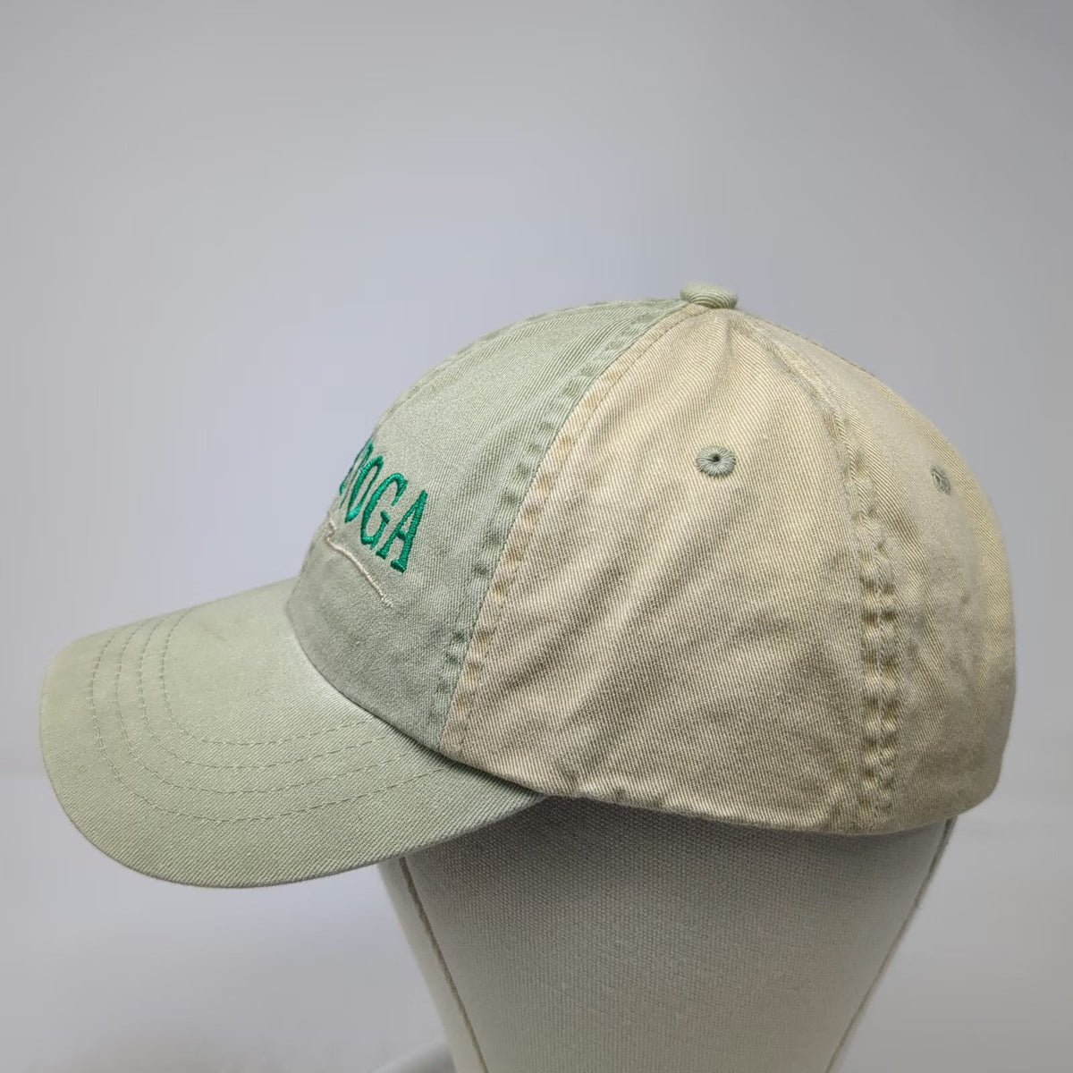 Headgear Baseball Cap Green Beige One Size Slideback Calistoga Cotton Hat