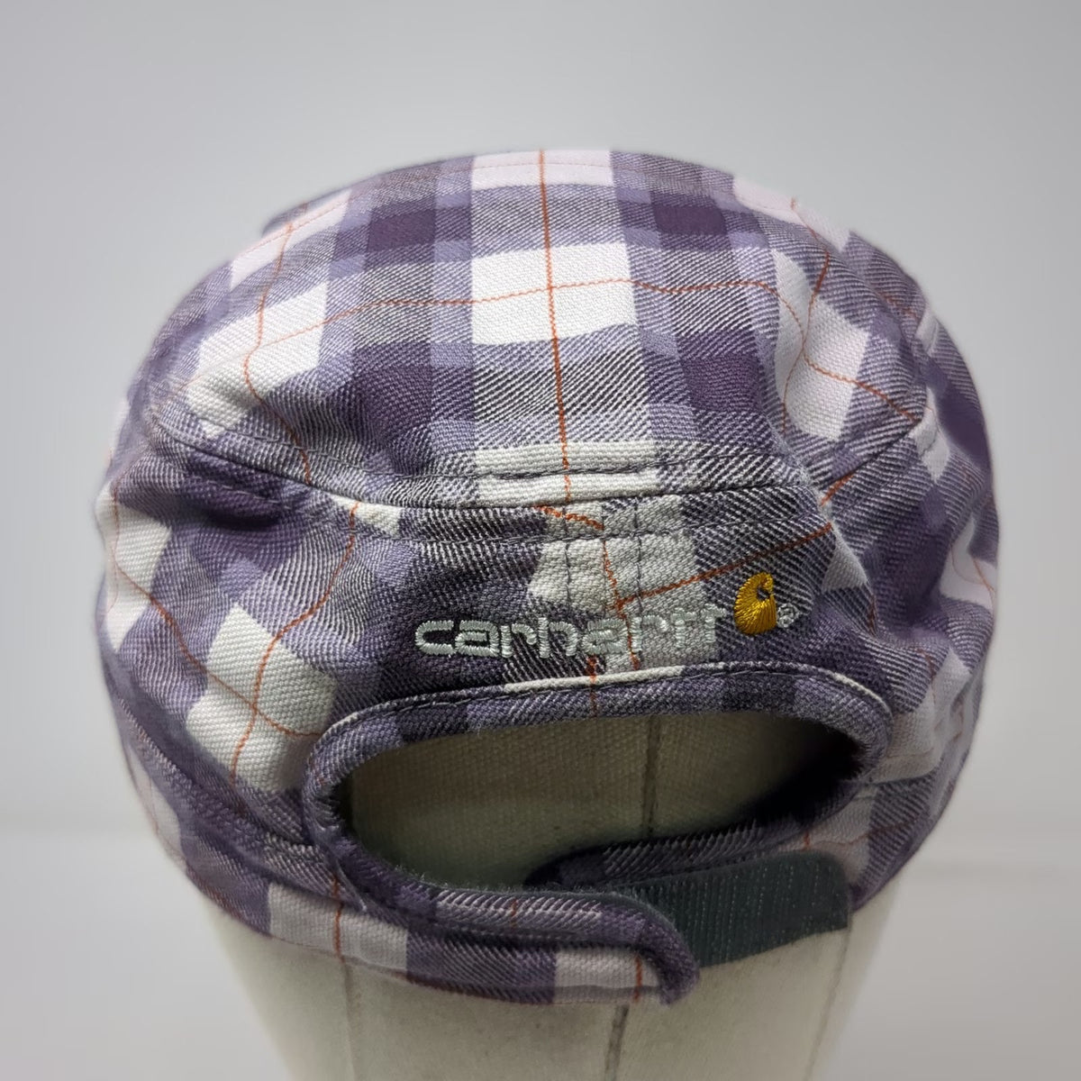 Carhartt Army Cap Purple White Plaid One Size Strapback Cotton Check Pattern Hat