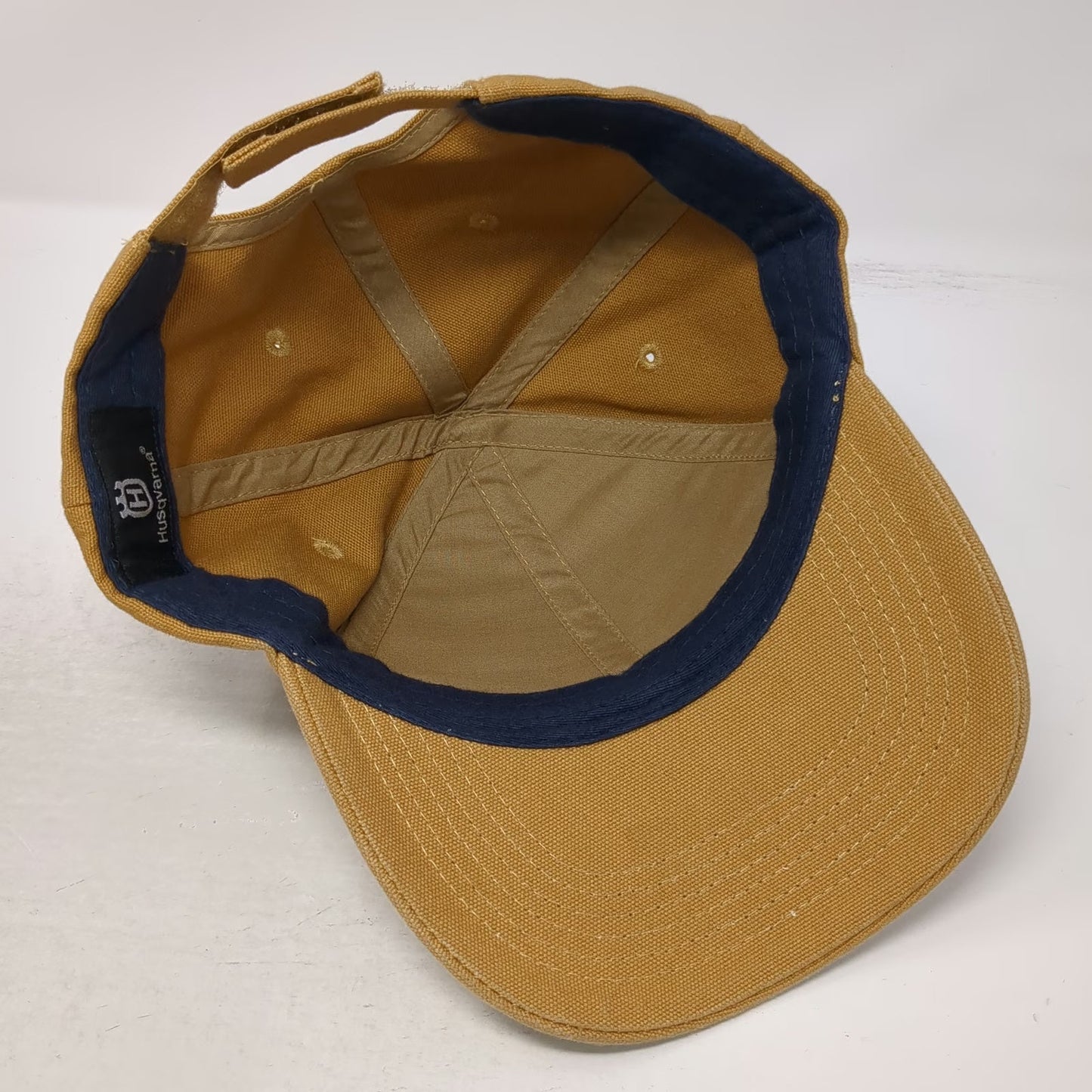 Husqvarna Baseball Cap Brown One Size Strapback Embroidered Logo Canvas Hat Work