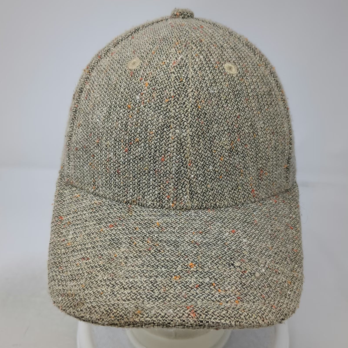 C.C Baseball Cap Brown One Size Speckled Flecked Tweed Fabric Slideback Hat
