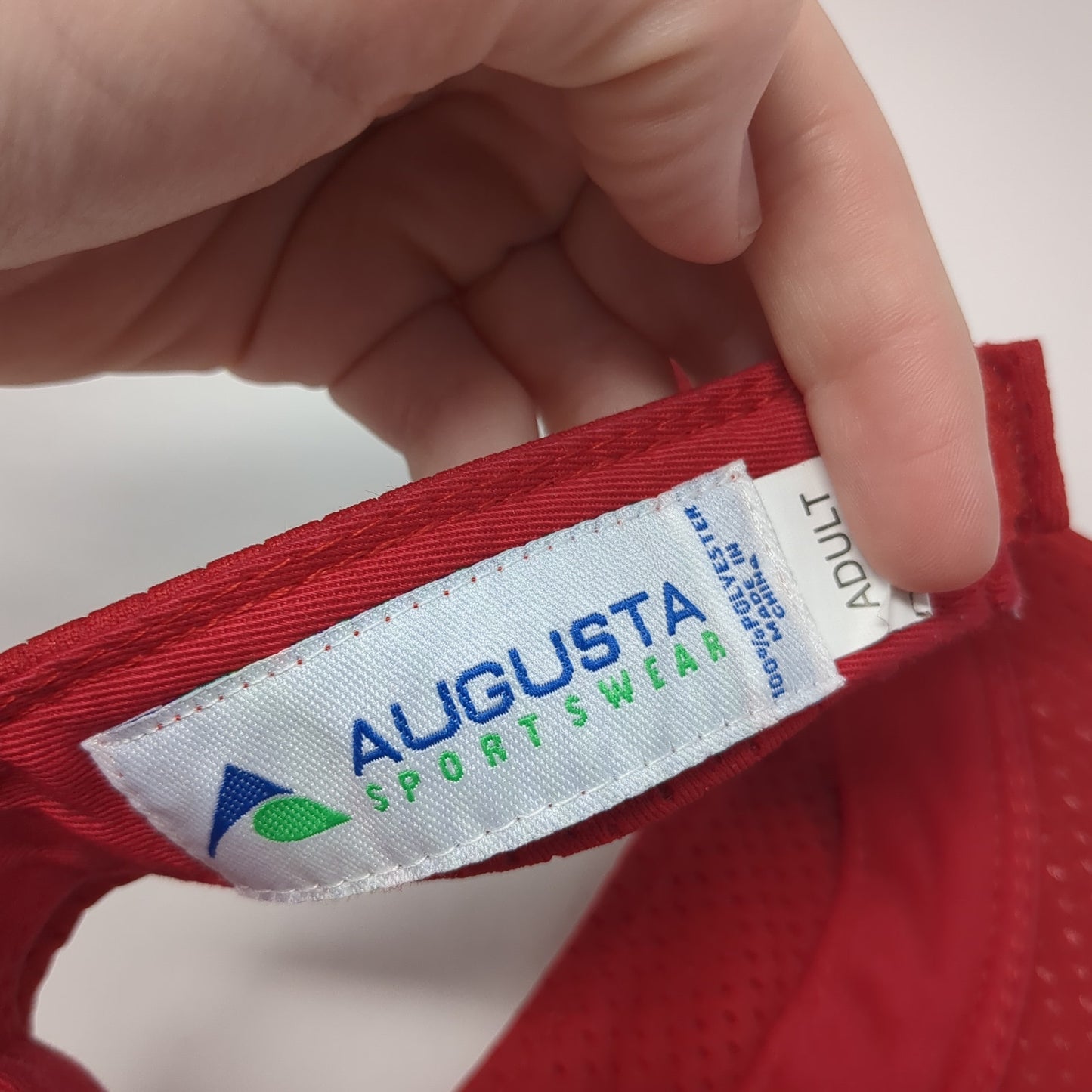 Augusta Sportswear Strapback Sun Visor Hat Red One Size Adjustable Blank