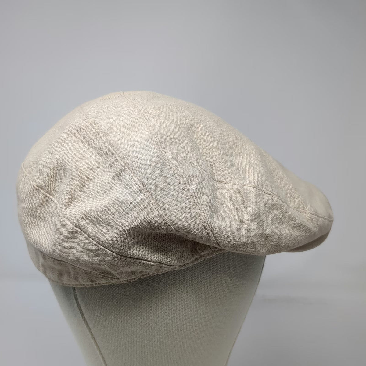 City Hats Newsboy Cap Beige One Size Linen Solid Flat Hat New York Design