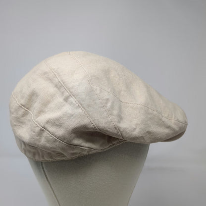 City Hats Newsboy Cap Beige One Size Linen Solid Flat Hat New York Design
