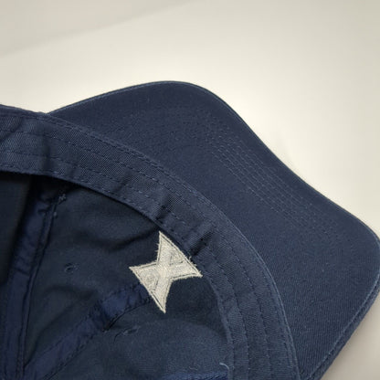 Letter X Strapback Hat Blue One Size Adjustable Outdoor Cap 6 Panel