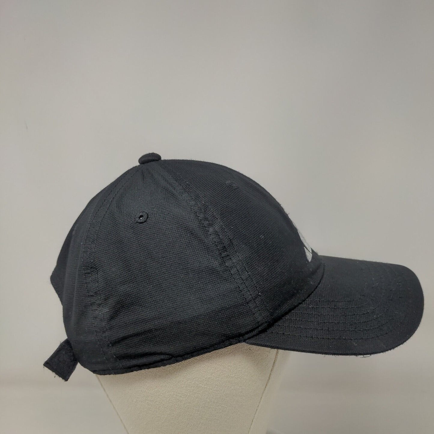 Adidas 3 Stripes Logo Strapback Hat Black One Size Aeroready 6 Panel