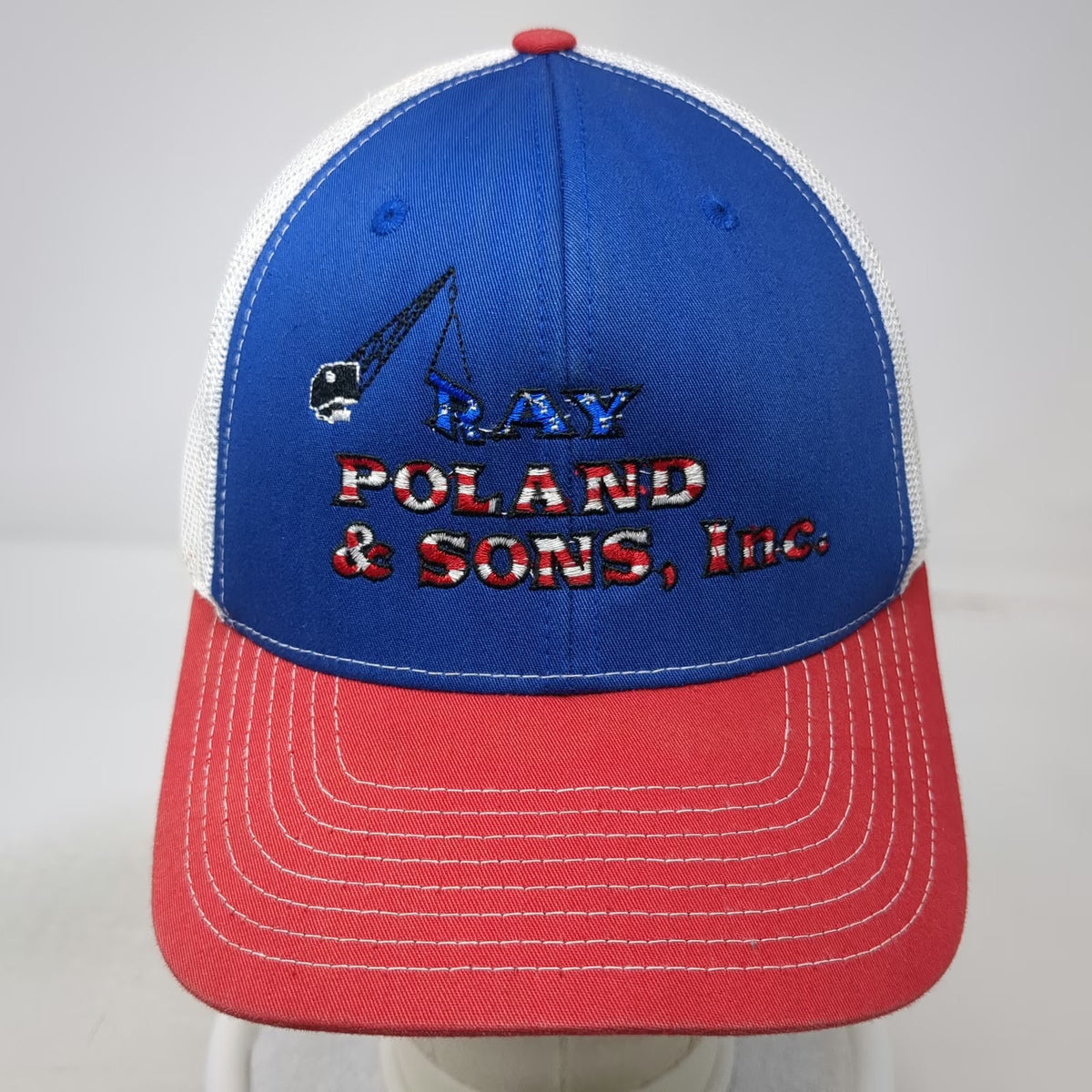 Richardson Trucker Hat Blue One Size Ray Poland Sons Construction Snapback