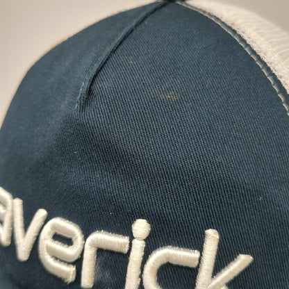 Green Devil Trucker Hat Blue White One Size Maverick Air Bump Cap Mesh Snapback