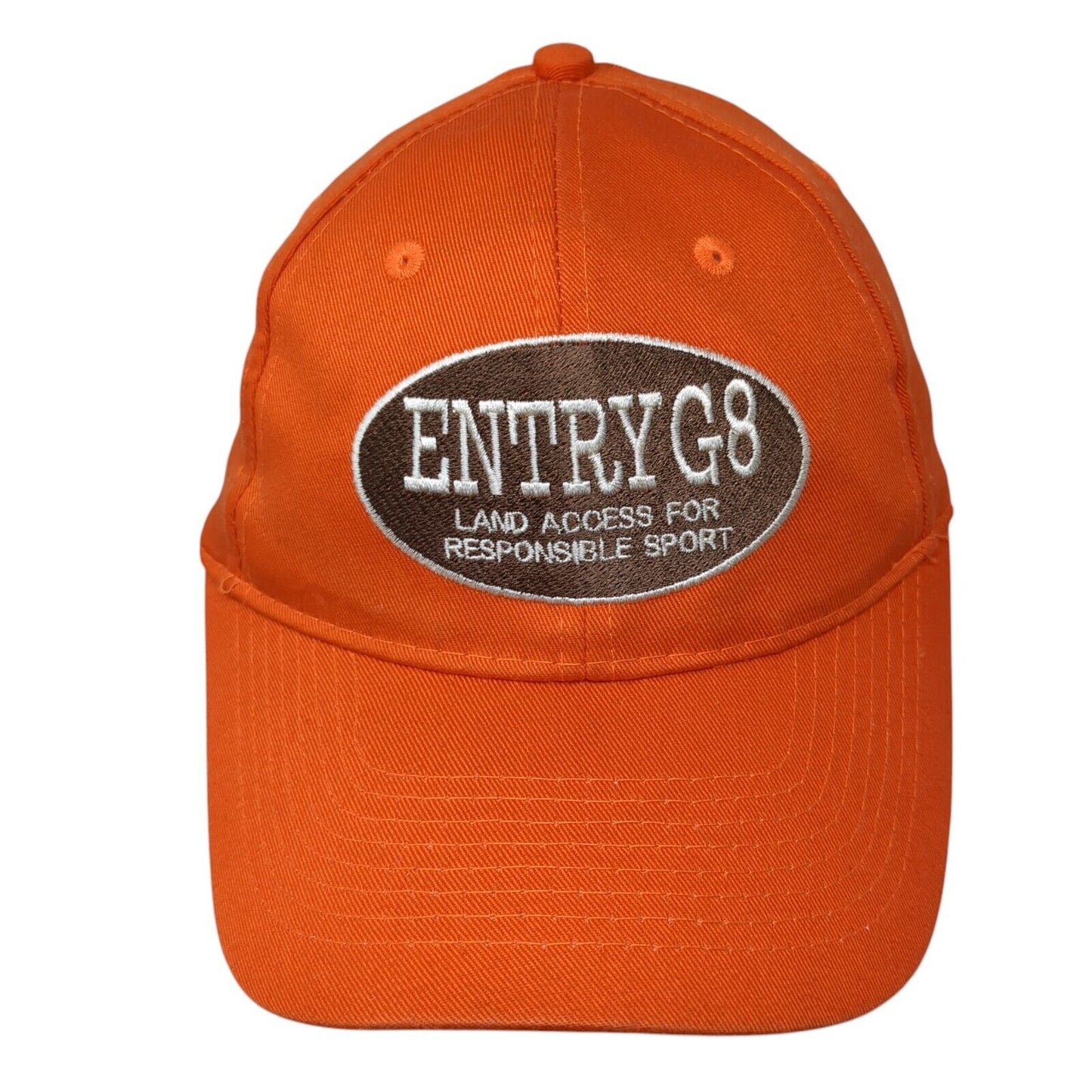 Entry G8 Land Access For Responsible Sport Strapback Hat Orange One Size Cotton