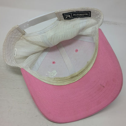 Richardson Trucker Hat Pink White One Size Mesh Snapback Embroidered Combos Logo
