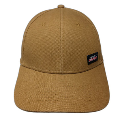 Dickies Snapback Hat Brown One Size Structured Canvas Work Logo Patch Adjustable
