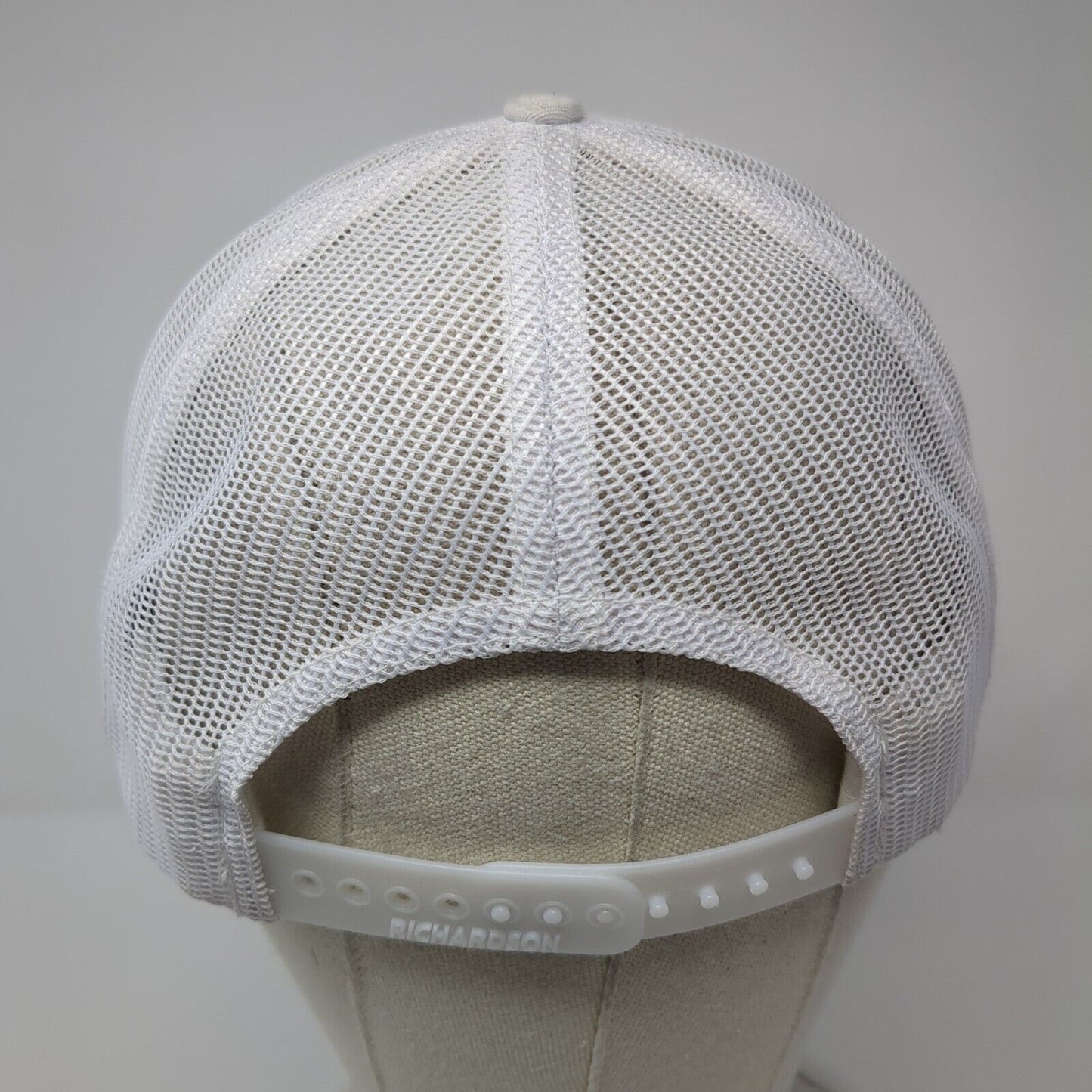 Golf 208 Strapback Hat White OS Adjustable Embroidered Mesh Back Richardson