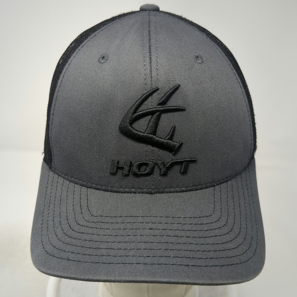 Hoyt Trucker Hat Gray One Size Archery Hunting Logo Mesh Back Snapback Cap Gear