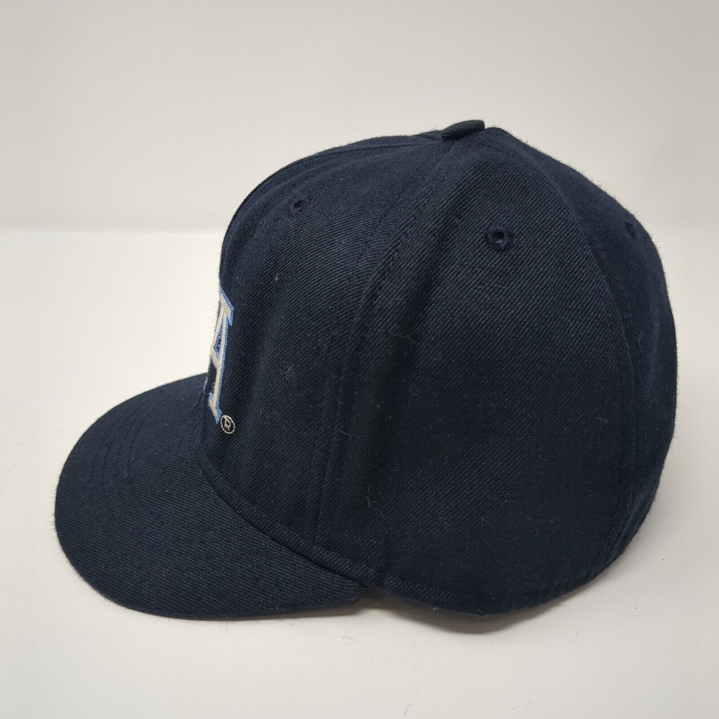 ASA 01 Fitted Hat Blue 6 7/8 Embroidered Solid 6 Panel Vent Holes Roxxi