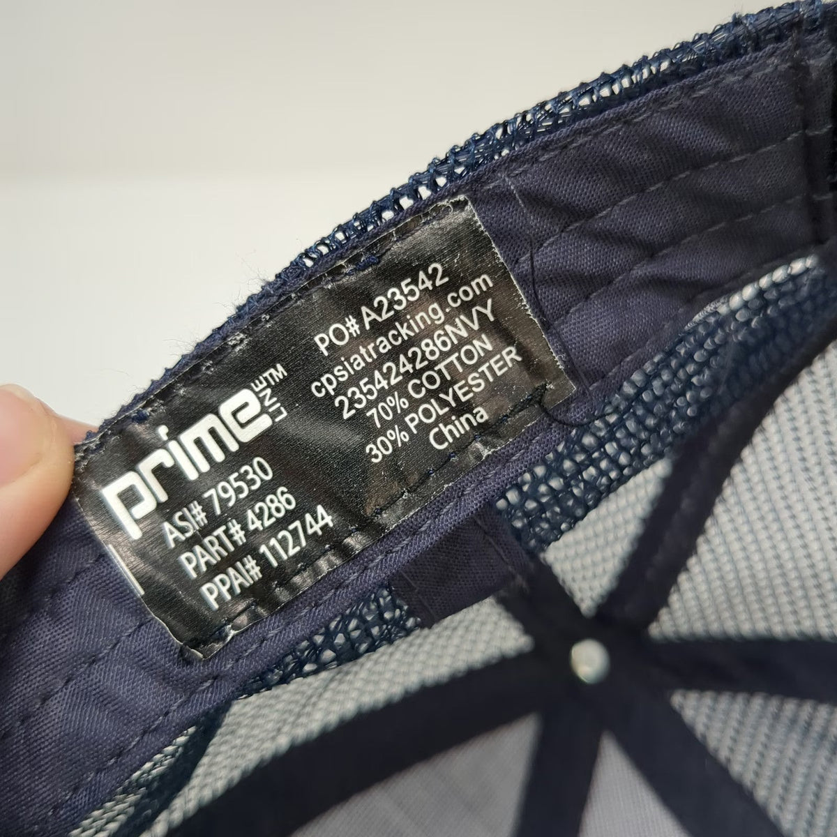 Prime Line Bank Gloucester Hat Blue One Size Baseball Cap Mesh Strapback