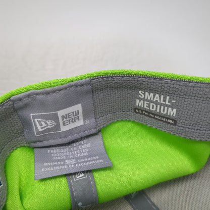 Seattle Seahawks NFL New Era Cap Hat Green M Metallic Logo 39THIRTY Flex