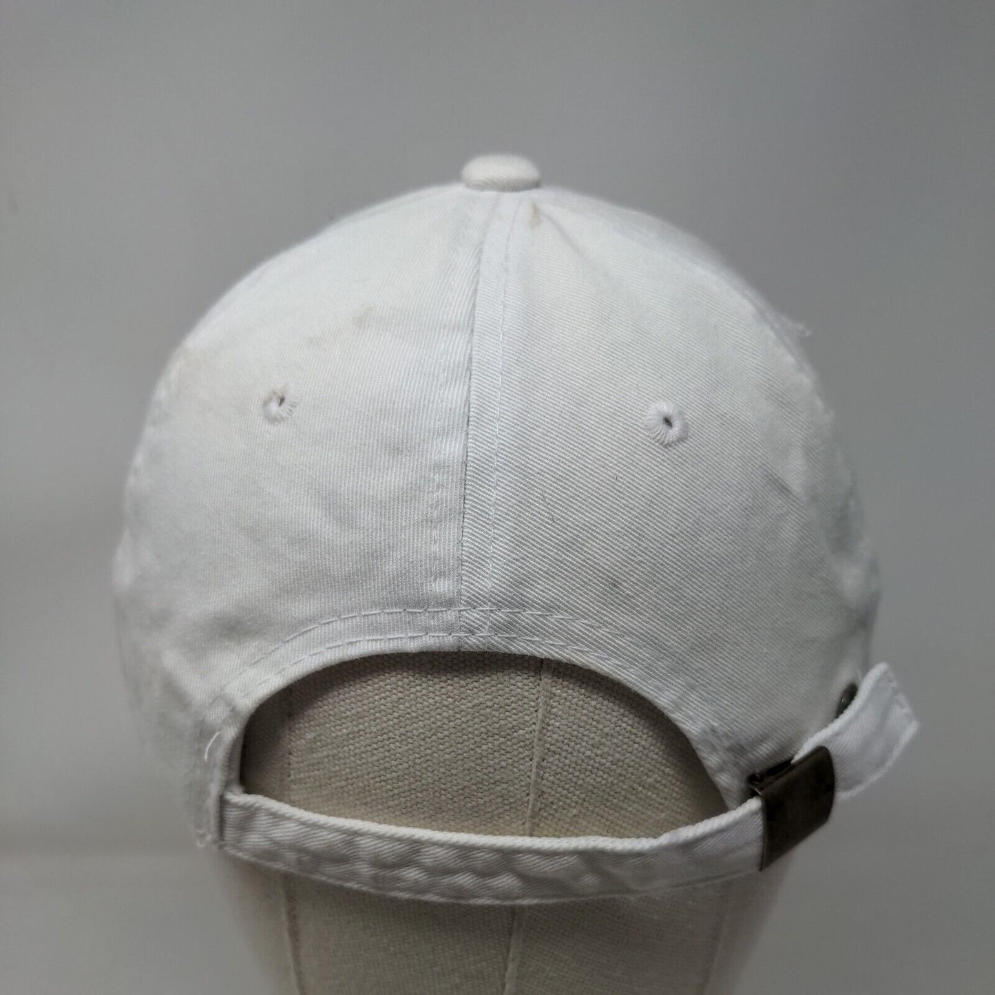 Eckos Slideback Hat White OSFA Adjustable Vented Holes 6 Panel Blank Cotton