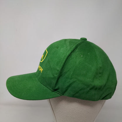 John Deere Snapback Hat Green One Size Embroidered Logo Adjustable