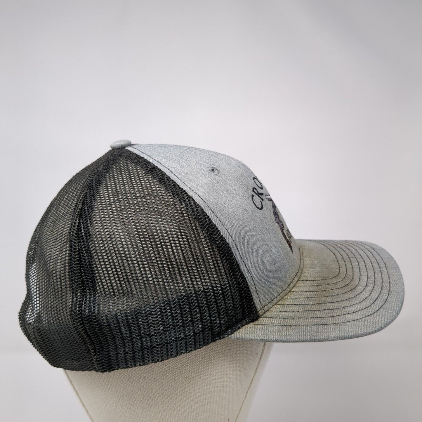 Crossfire Fencing Snapback Trucker Hat Gray OS Adjustable Mesh Back Richardson