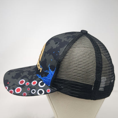 Maxcatch Gray Trucker Hat One Size Fishing Camo Snapback Mesh Trout Logo Gear