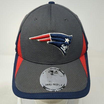 New Era New England Patriots NFL Cap Gray Blue Red M 39THIRTY Stretch Fit Hat