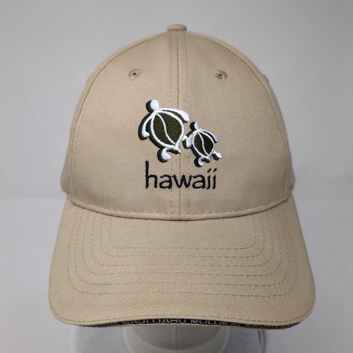 Hawaii Sea Turtles Strapback Hat Tan One Size Adjustable Solid 6 Panel